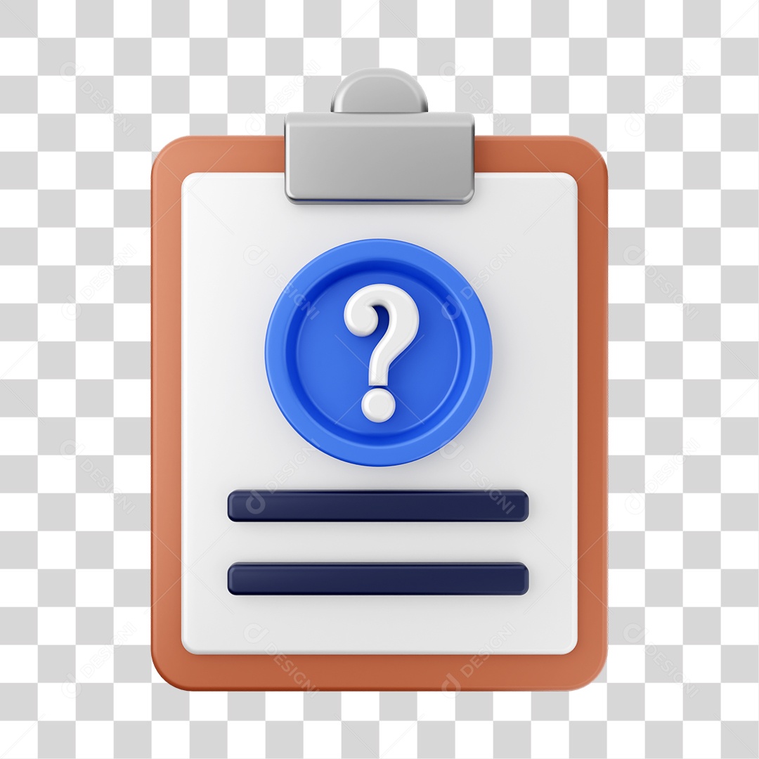 Elemento 3D Arquivo Relatório para Composição PNG Transparente