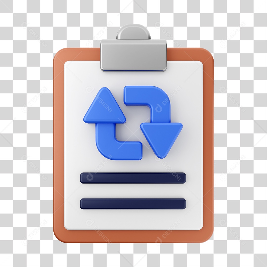 Elemento 3D Arquivo Relatório para Composição PNG Transparente