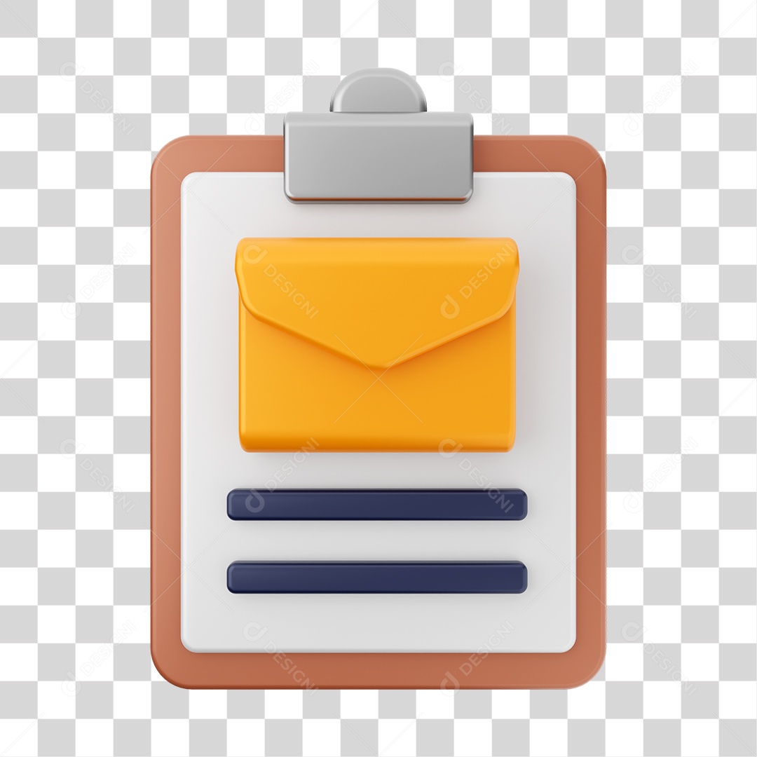 Elemento 3D Arquivo Relatório para Composição PNG Transparente