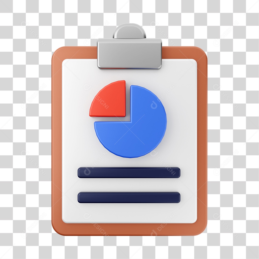 Elemento 3D Arquivo Relatório para Composição PNG Transparente