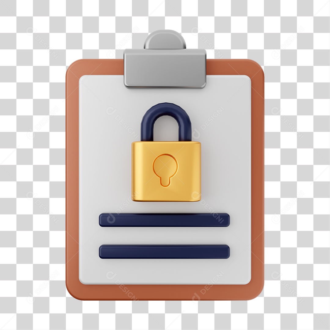 Elemento 3D Arquivo Relatório para Composição PNG Transparente