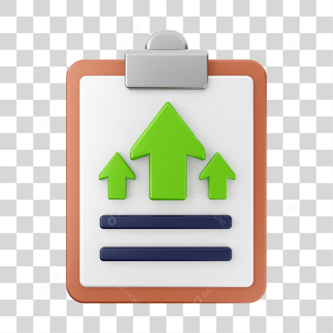 Elemento 3D Arquivo Relatório para Composição PNG Transparente