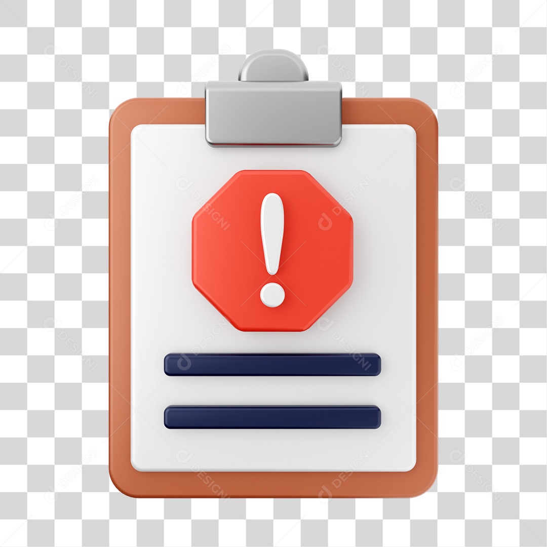 Elemento 3D Arquivo Relatório para Composição PNG Transparente