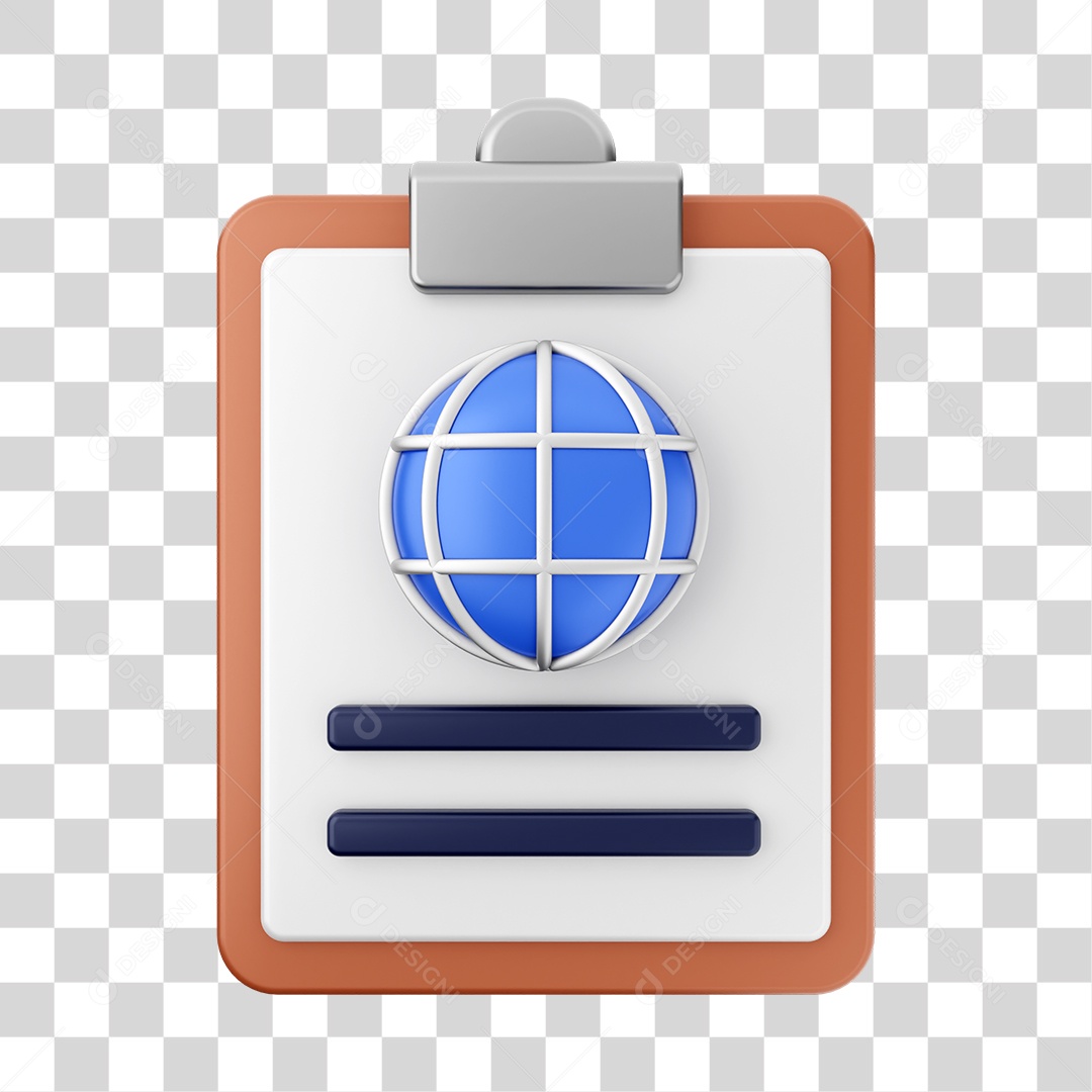 Elemento 3D Arquivo Relatório para Composição PNG Transparente