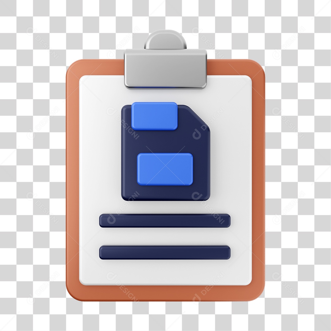 Elemento 3D Arquivo Relatório para Composição PNG Transparente