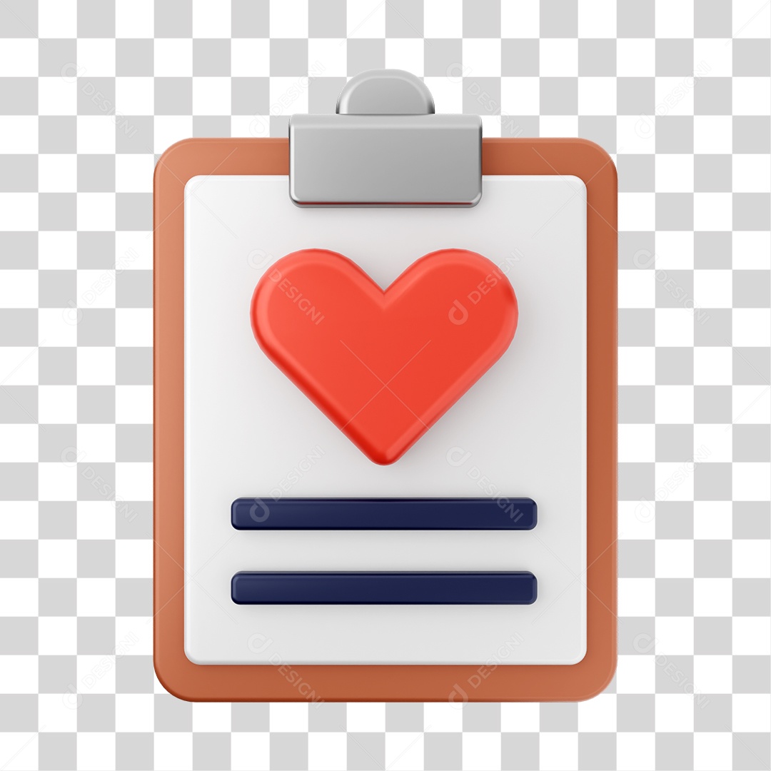 Elemento 3D Arquivo Relatório para Composição PNG Transparente