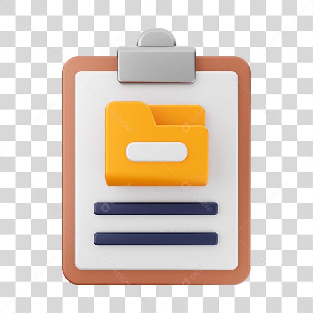 Elemento 3D Arquivo Relatório para Composição PNG Transparente