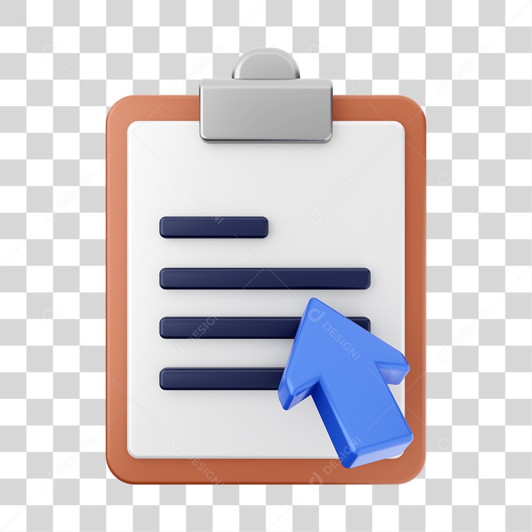 Elemento 3D Arquivo Relatório para Composição PNG Transparente