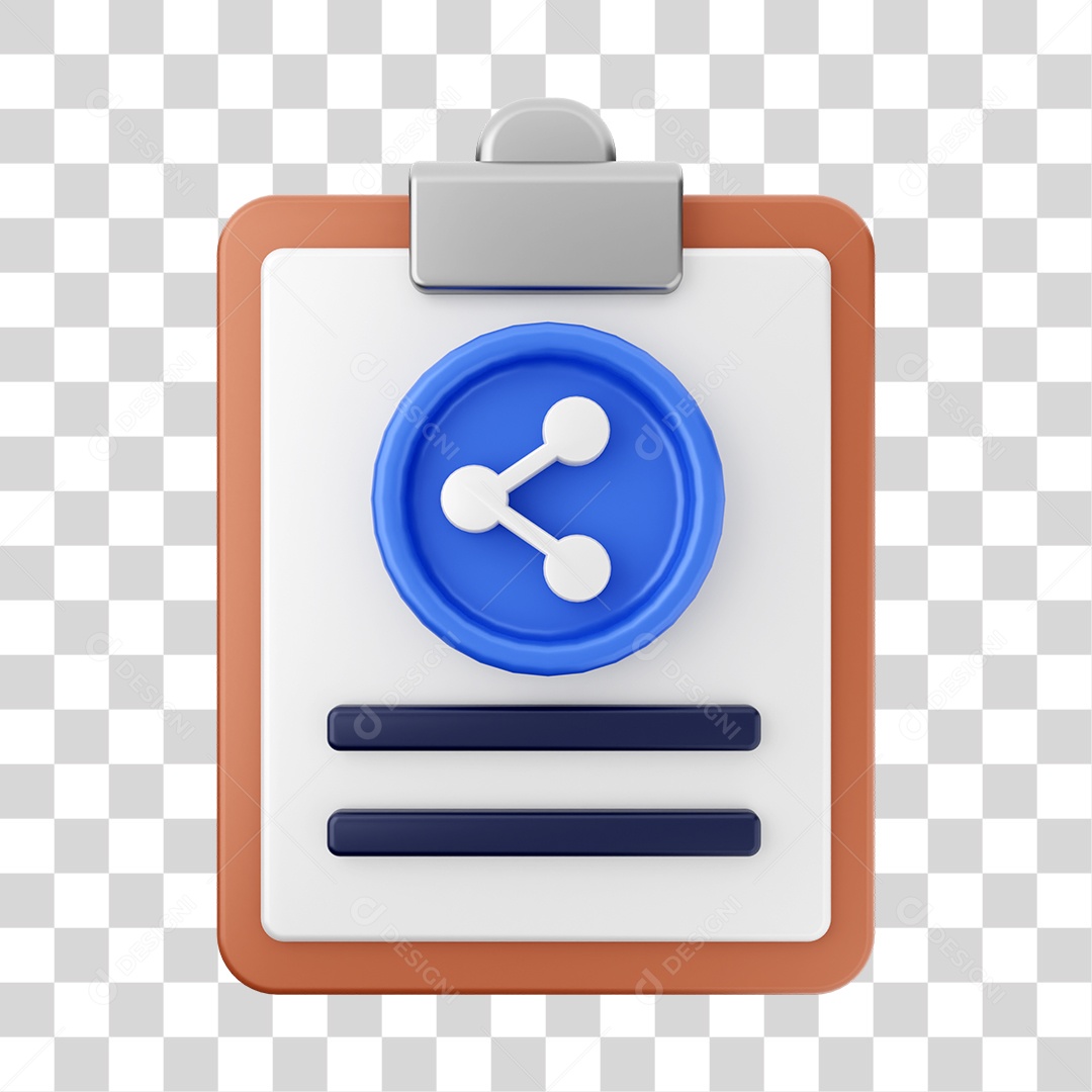 Elemento 3D Arquivo Relatório para Composição PNG Transparente