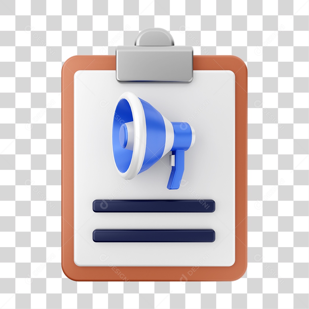 Elemento 3D Arquivo Relatório para Composição PNG Transparente