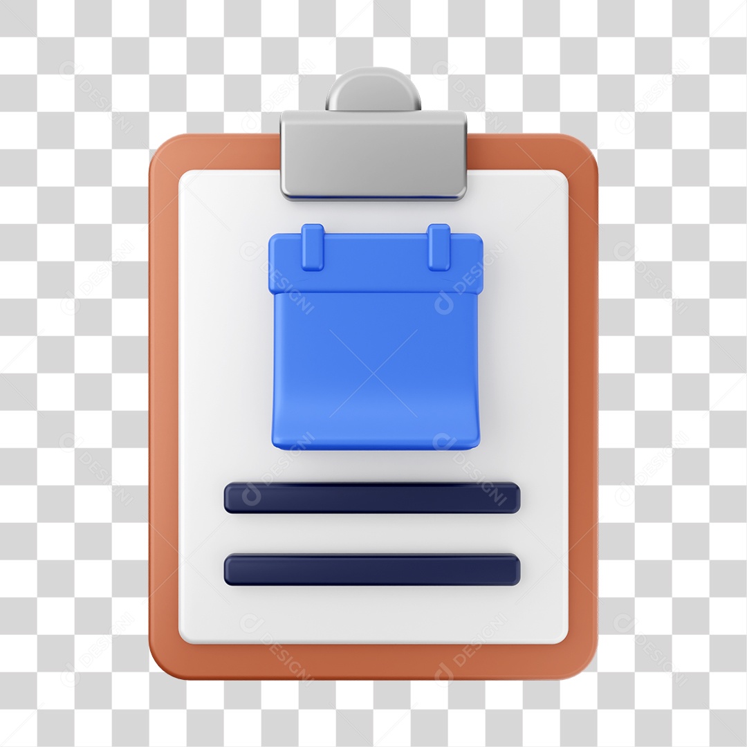 Elemento 3D Arquivo Relatório para Composição PNG Transparente