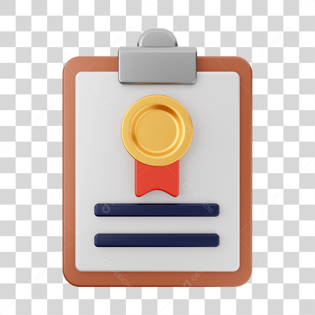 Elemento 3D Arquivo Relatório para Composição PNG Transparente