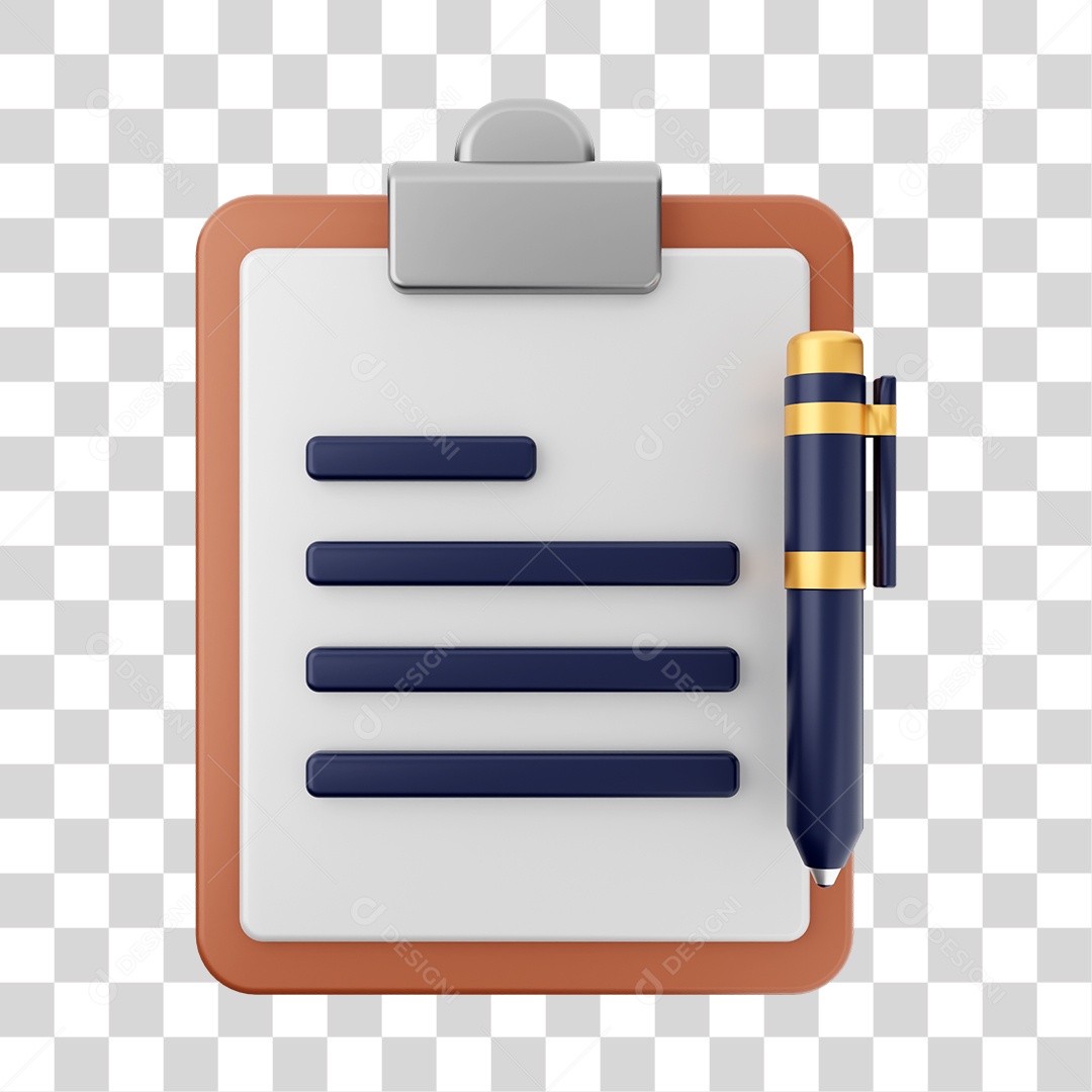 Elemento 3D Arquivo Relatório para Composição PNG Transparente