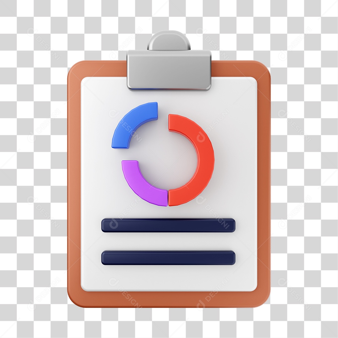 Elemento 3D Arquivo Relatório para Composição PNG Transparente