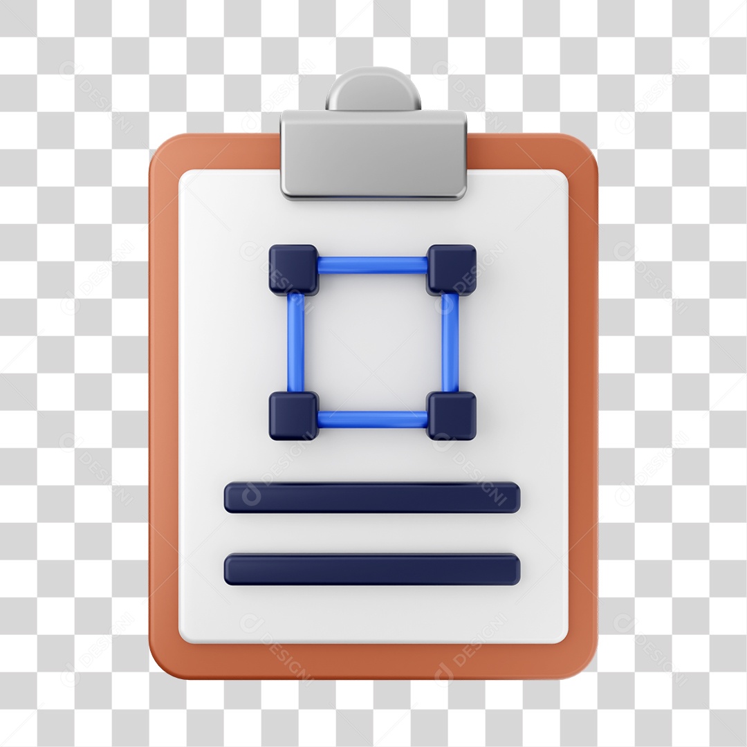 Elemento 3D Arquivo Relatório para Composição PNG Transparente