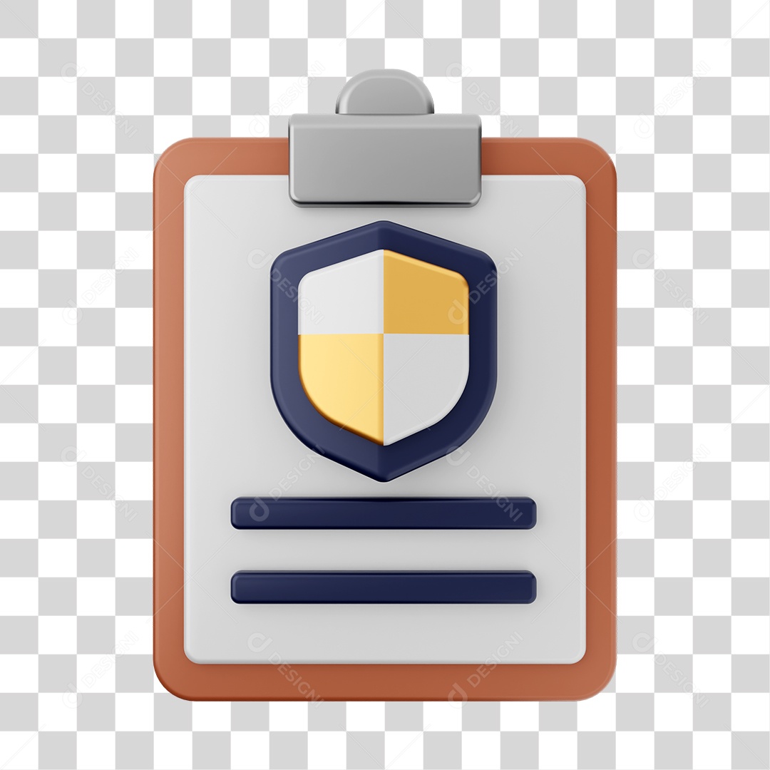 Elemento 3D Arquivo Relatório para Composição PNG Transparente