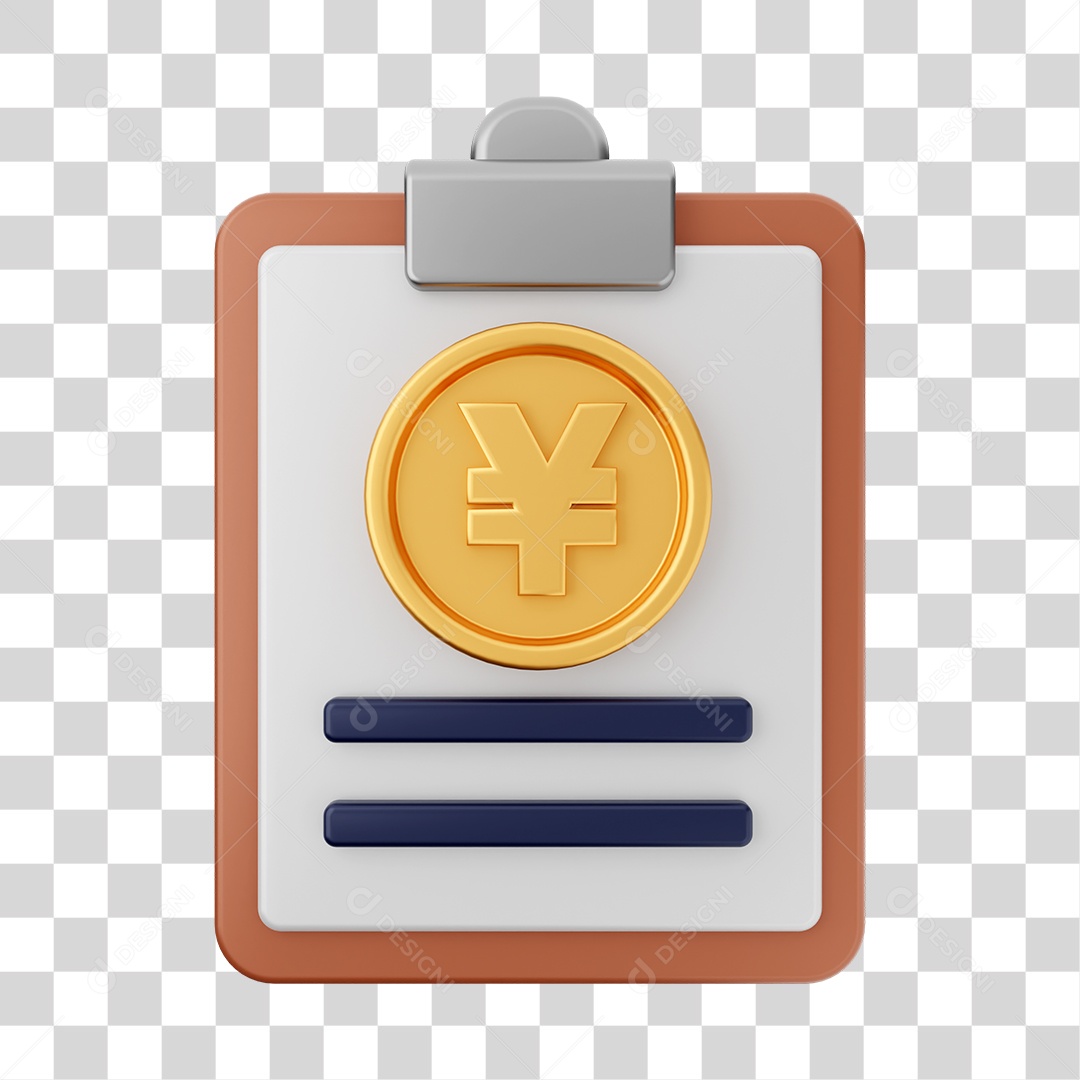 Elemento 3D Arquivo Relatório para Composição PNG Transparente