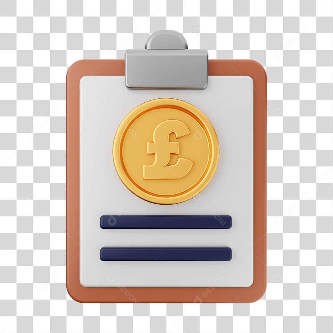 Elemento 3D Arquivo Relatório para Composição PNG Transparente