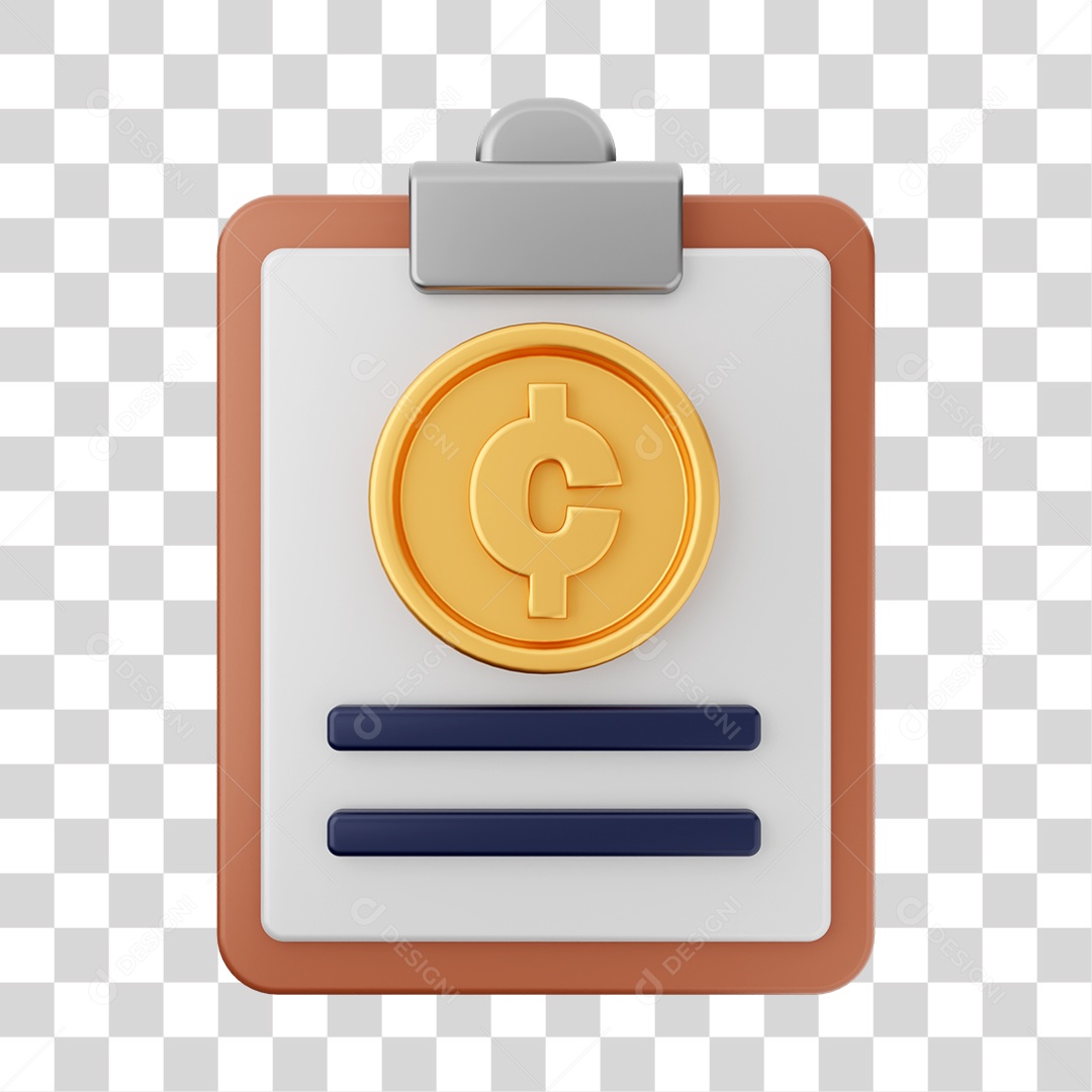 Elemento 3D Arquivo Relatório para Composição PNG Transparente