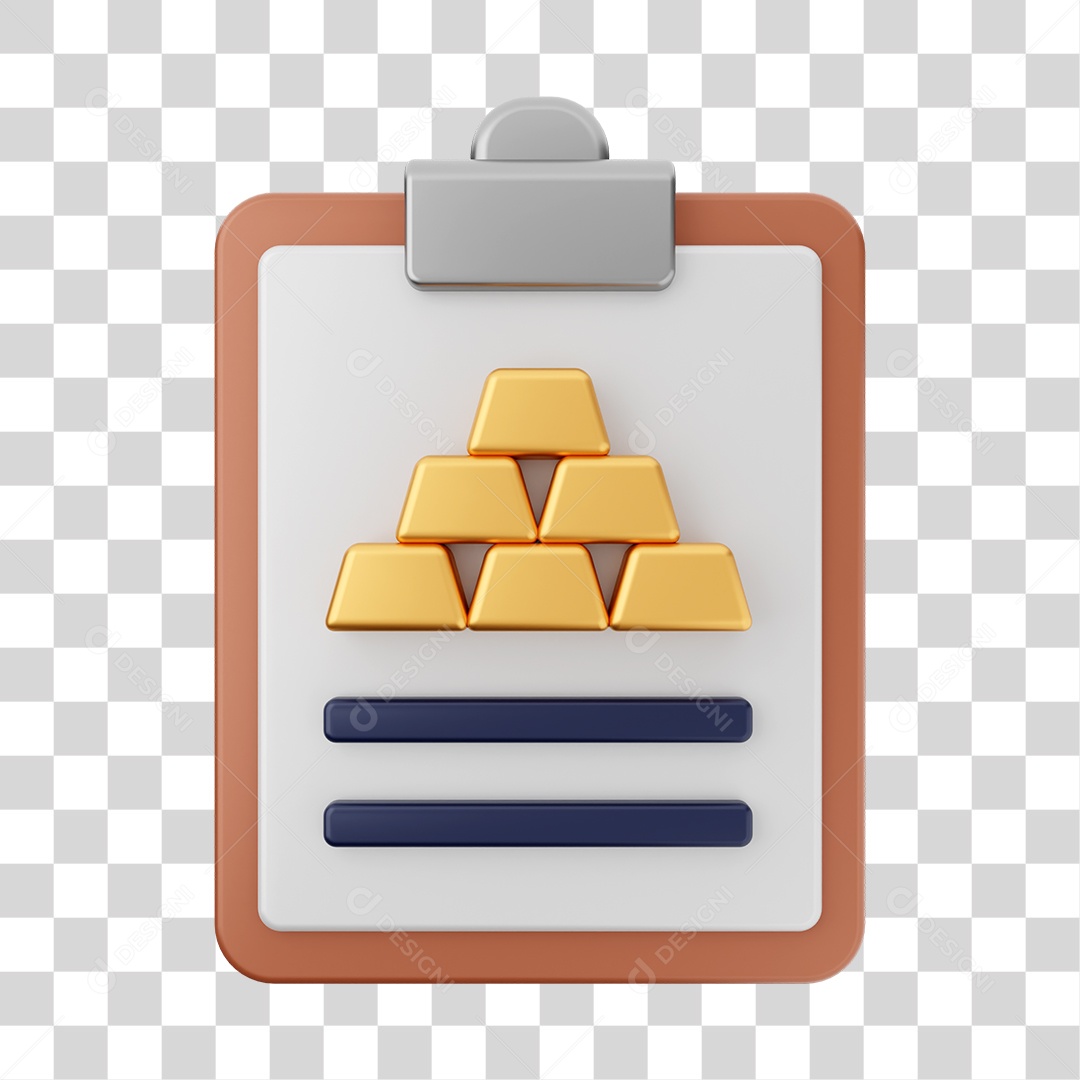 Elemento 3D Arquivo Relatório para Composição PNG Transparente