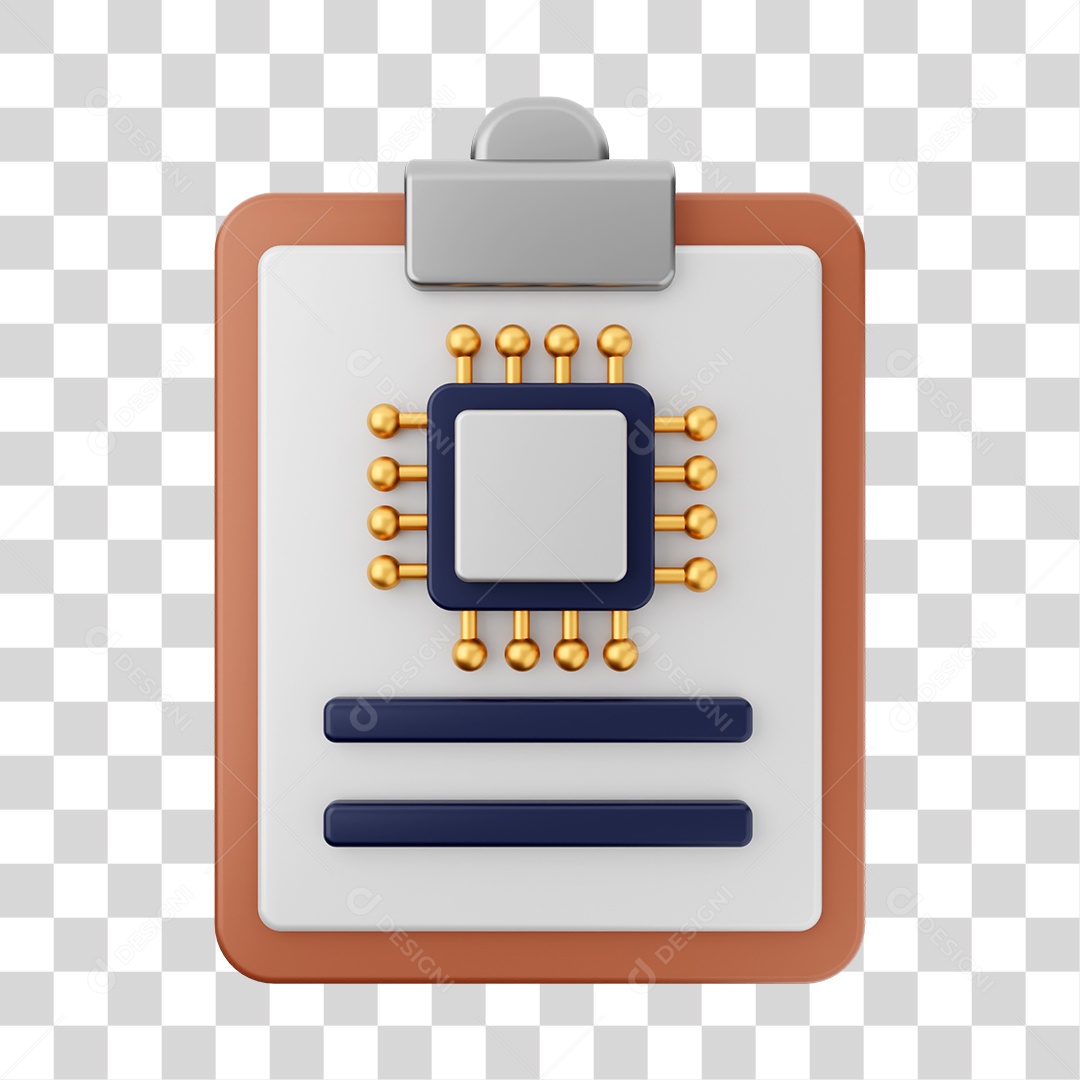 Elemento 3D Arquivo Relatório para Composição PNG Transparente