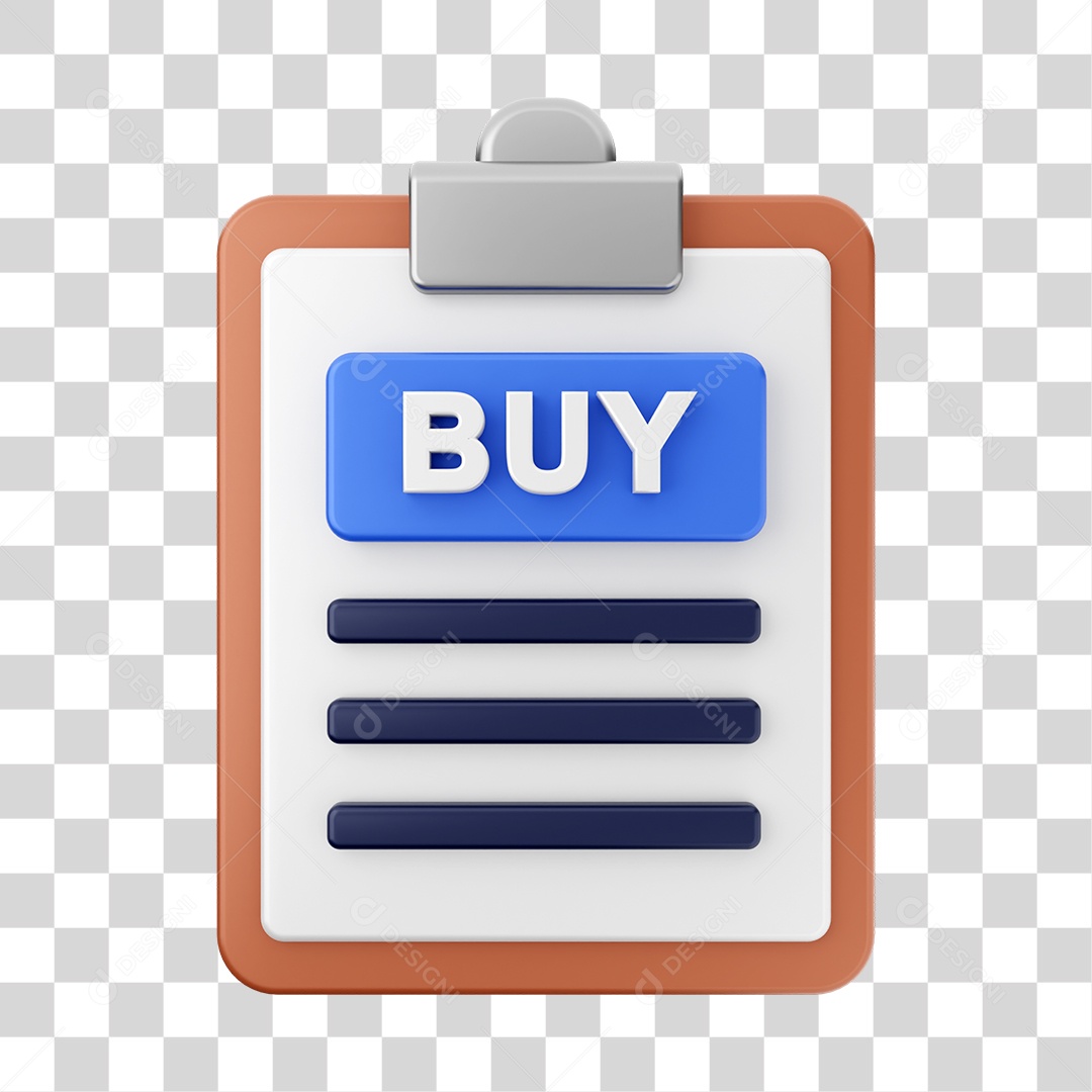 Elemento 3D Arquivo Relatório para Composição PNG Transparente