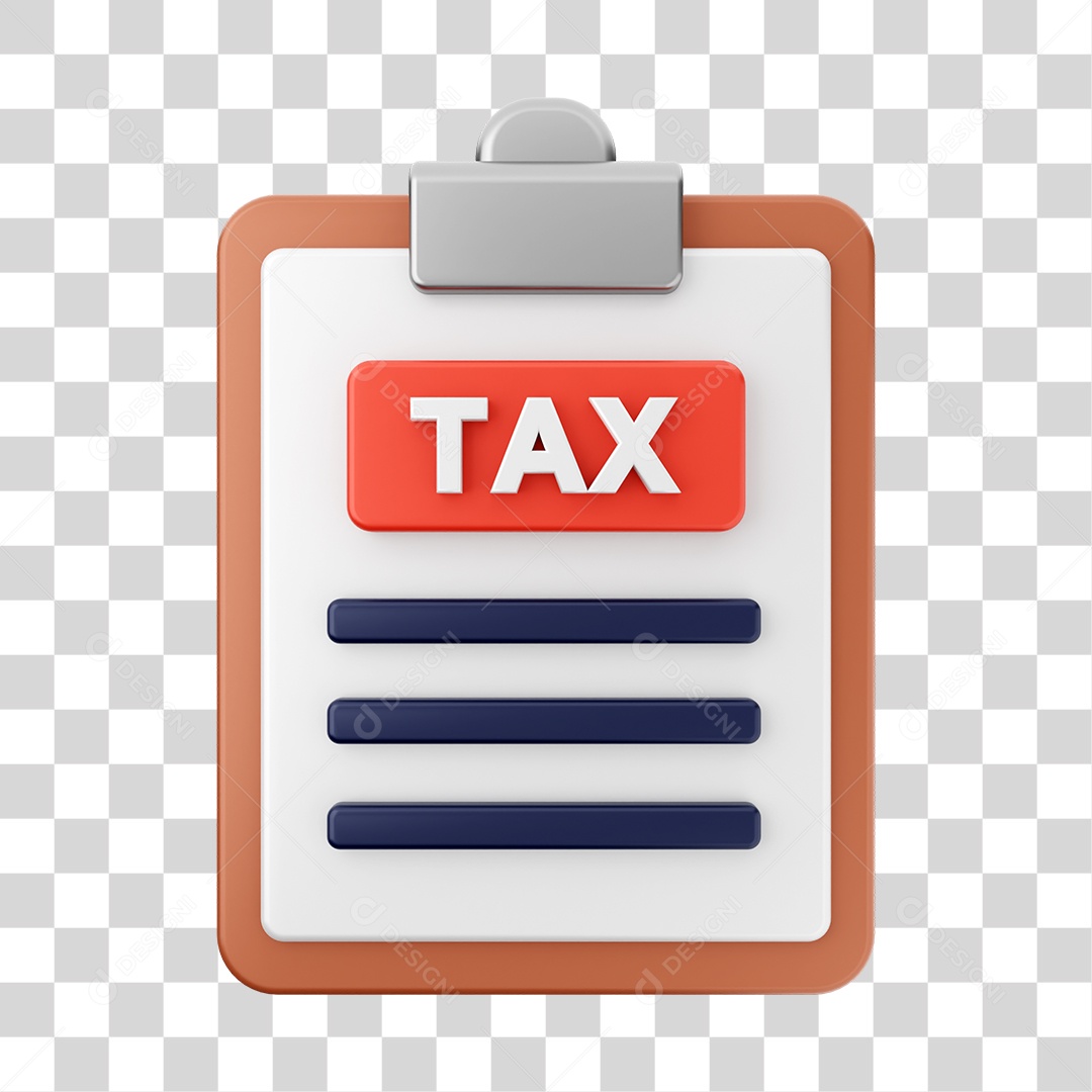 Elemento 3D Arquivo Relatório para Composição PNG Transparente