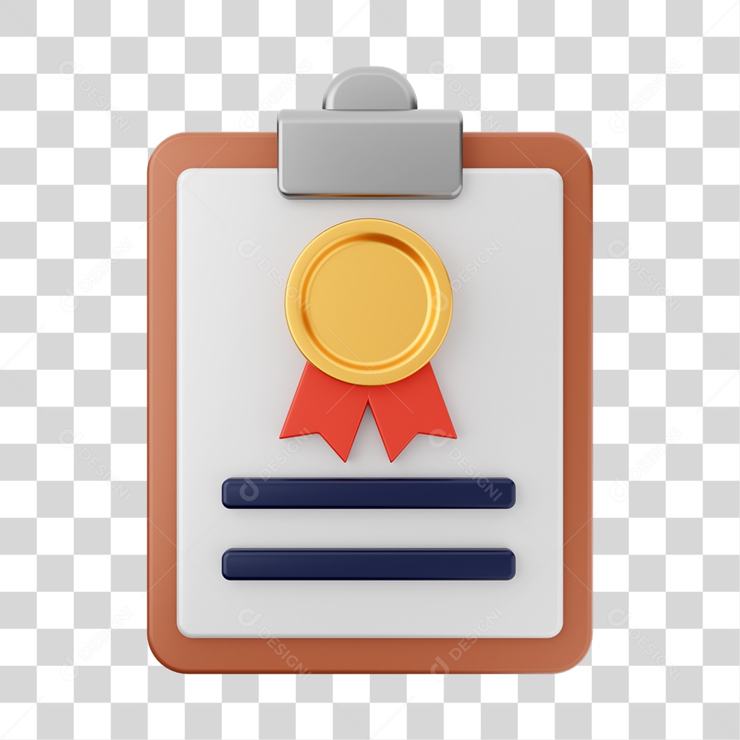 Elemento 3D Arquivo Relatório para Composição PNG Transparente