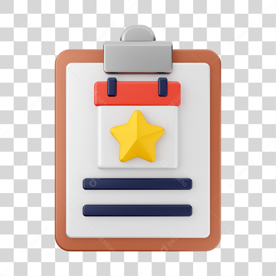 Elemento 3D Arquivo Relatório para Composição PNG Transparente