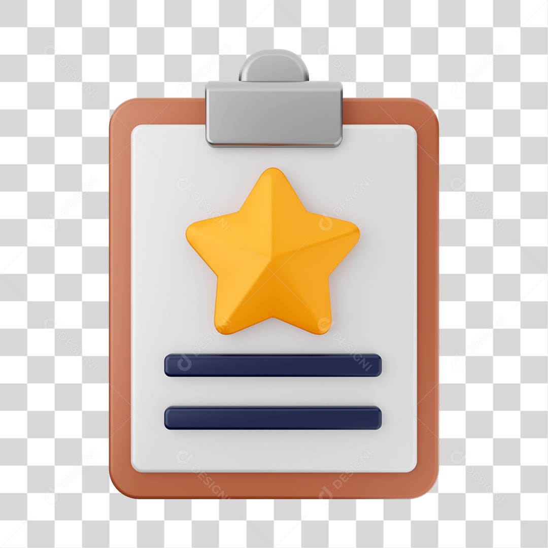 Elemento 3D Arquivo Relatório para Composição PNG Transparente