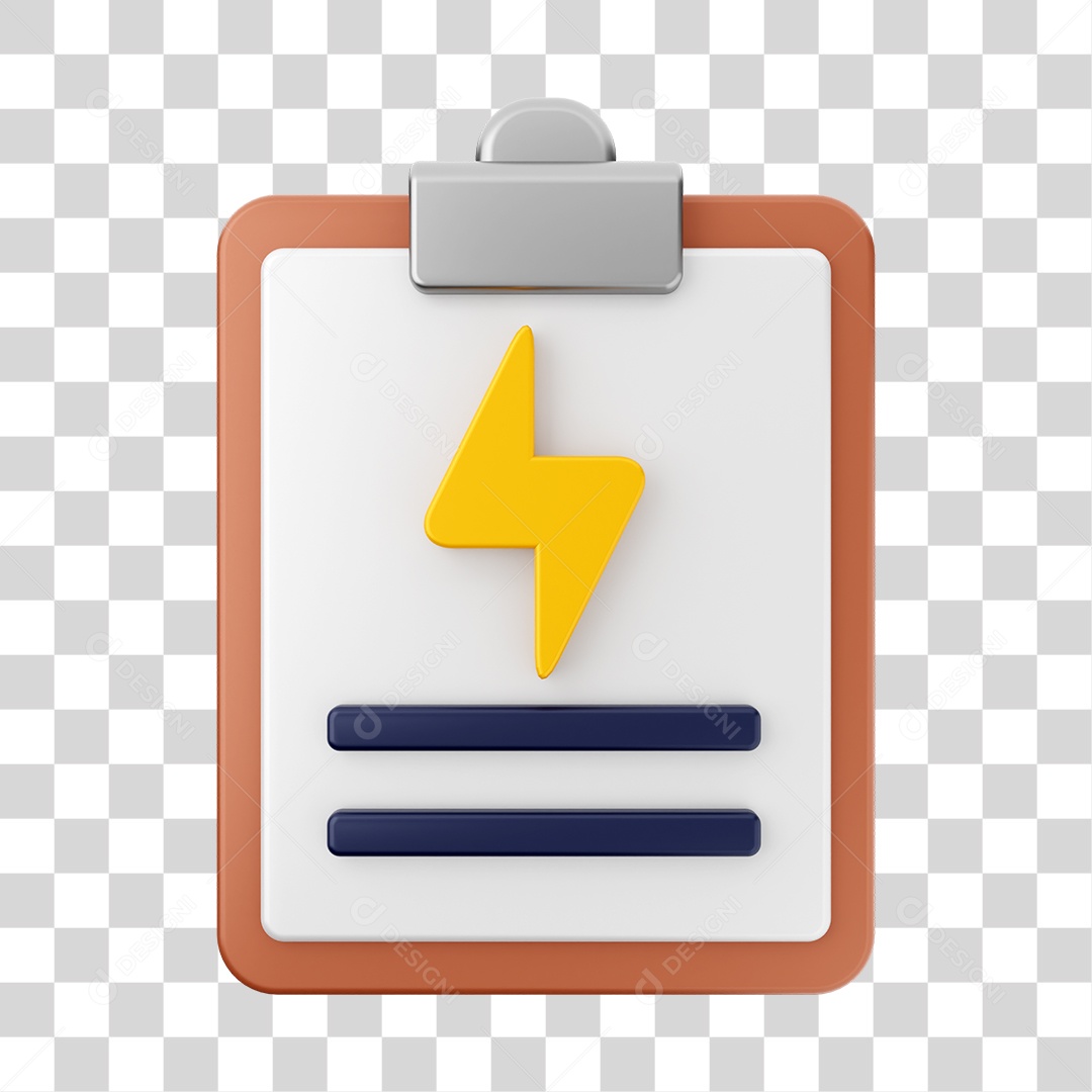 Elemento 3D Arquivo Relatório para Composição PNG Transparente