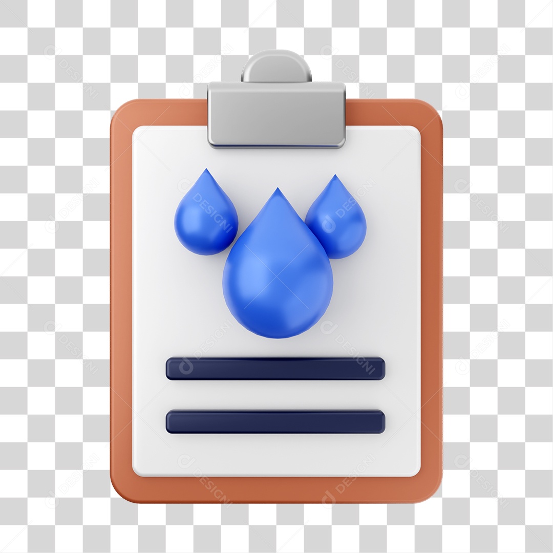 Elemento 3D Arquivo Relatório para Composição PNG Transparente