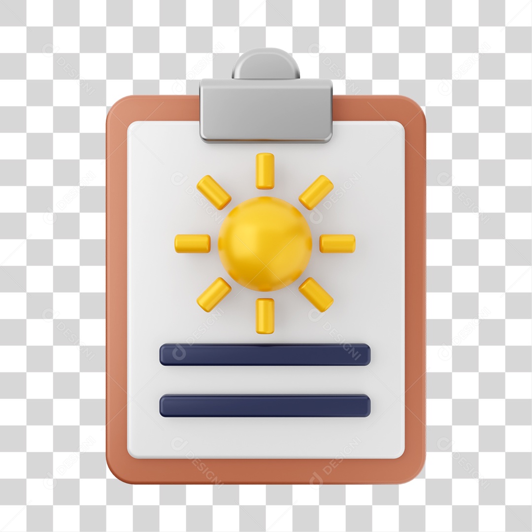 Elemento 3D Arquivo Relatório para Composição PNG Transparente