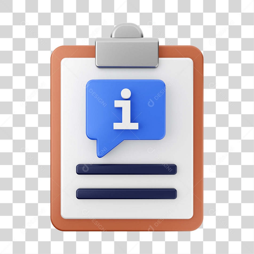 Elemento 3D Arquivo Relatório para Composição PNG Transparente