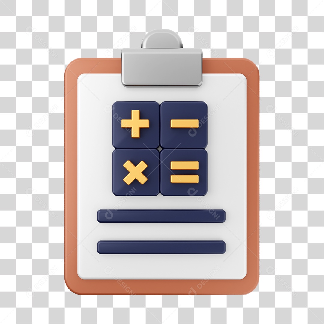 Elemento 3D Arquivo Relatório para Composição PNG Transparente