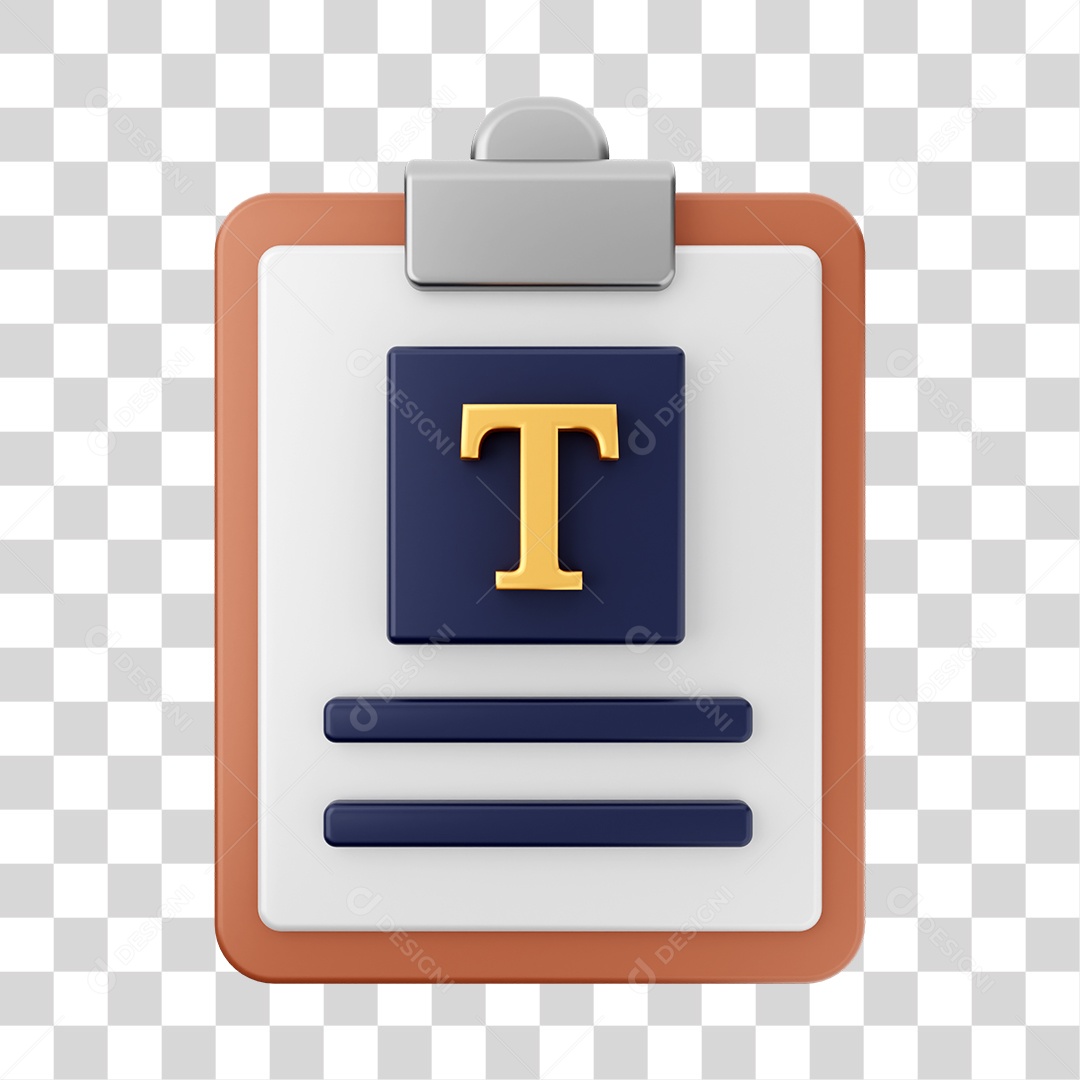 Elemento 3D Arquivo Relatório para Composição PNG Transparente