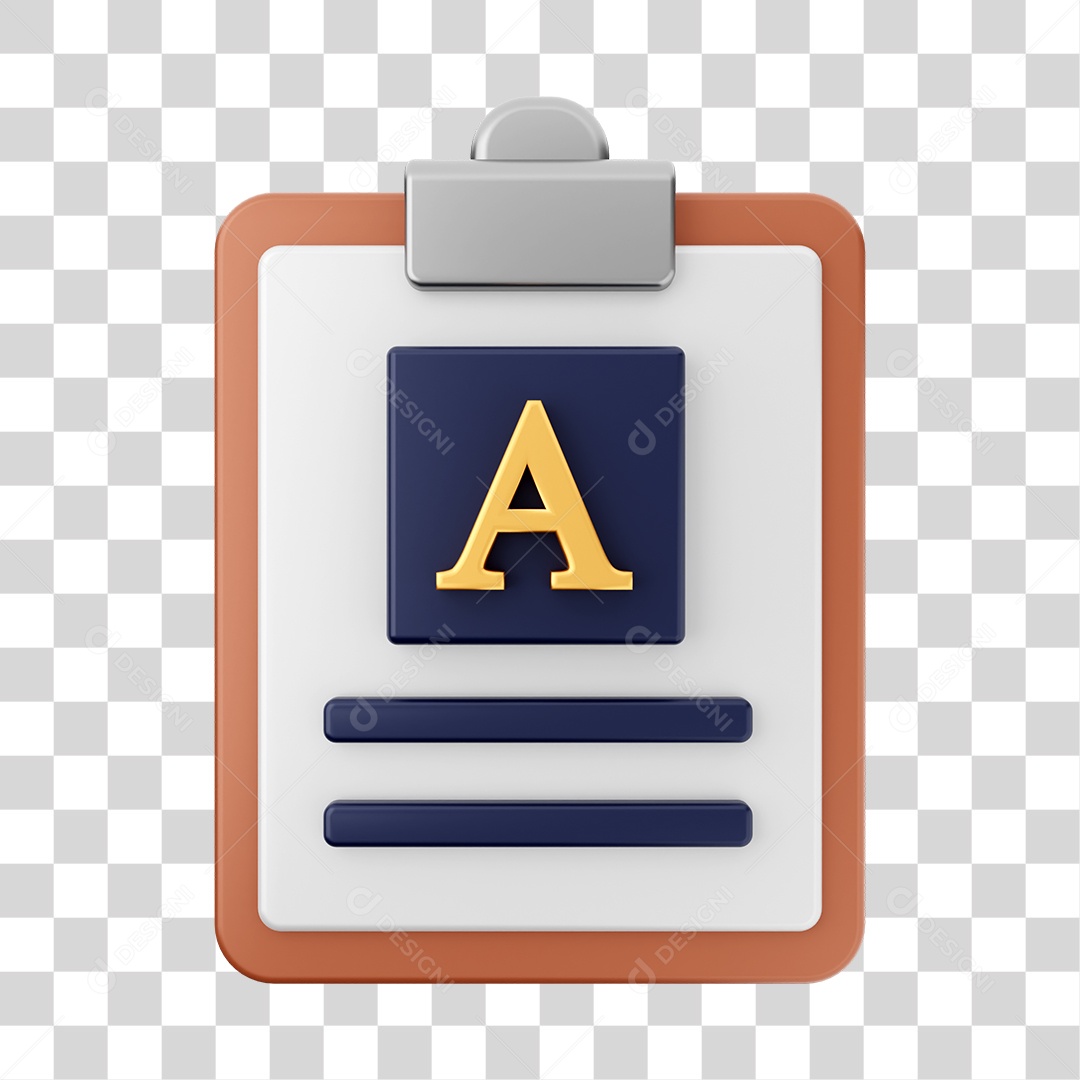 Elemento 3D Arquivo Relatório para Composição PNG Transparente