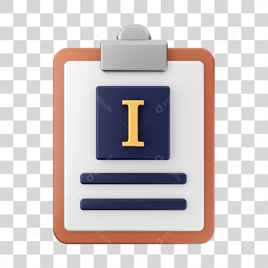 Elemento 3D Arquivo Relatório para Composição PNG Transparente