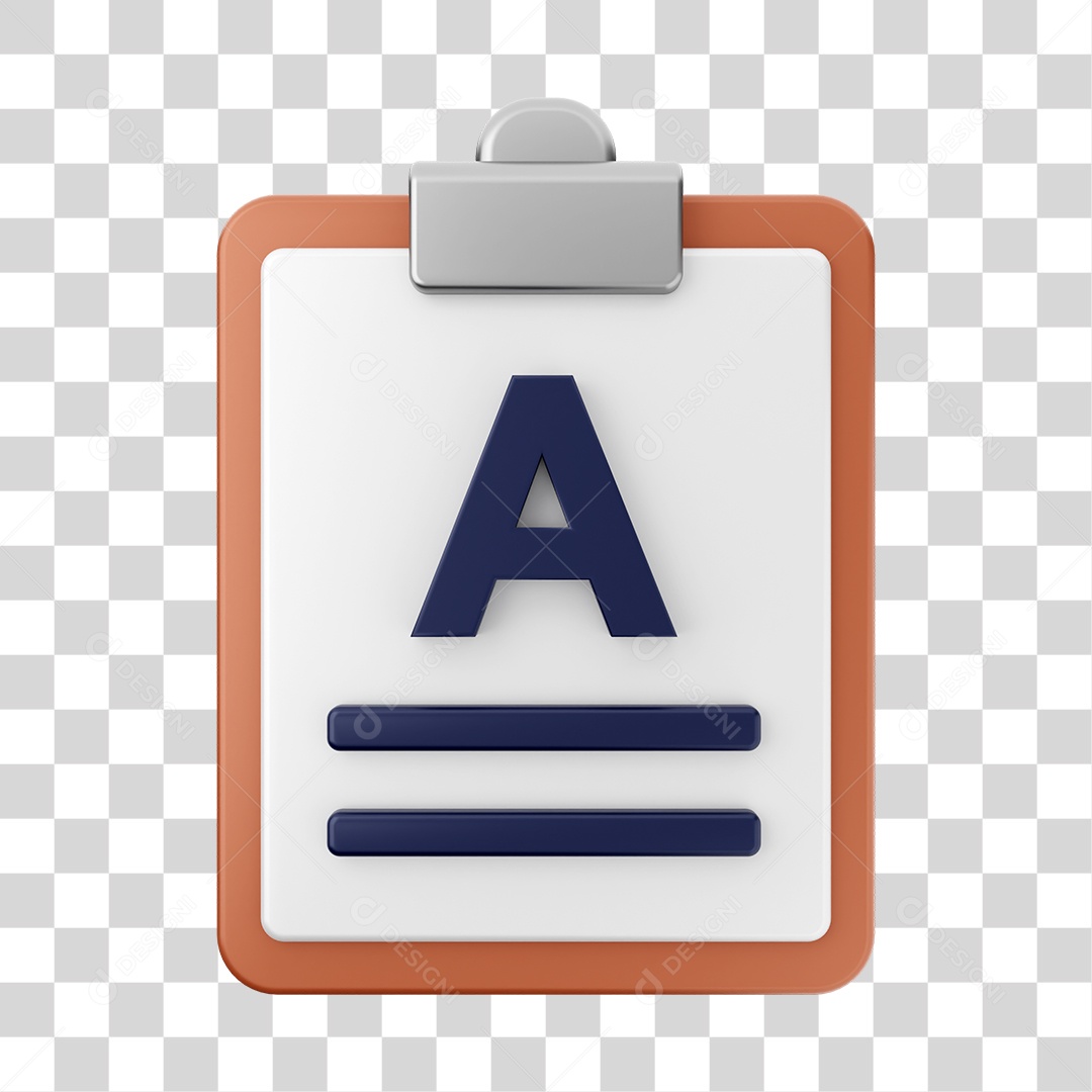 Elemento 3D Arquivo Relatório para Composição PNG Transparente