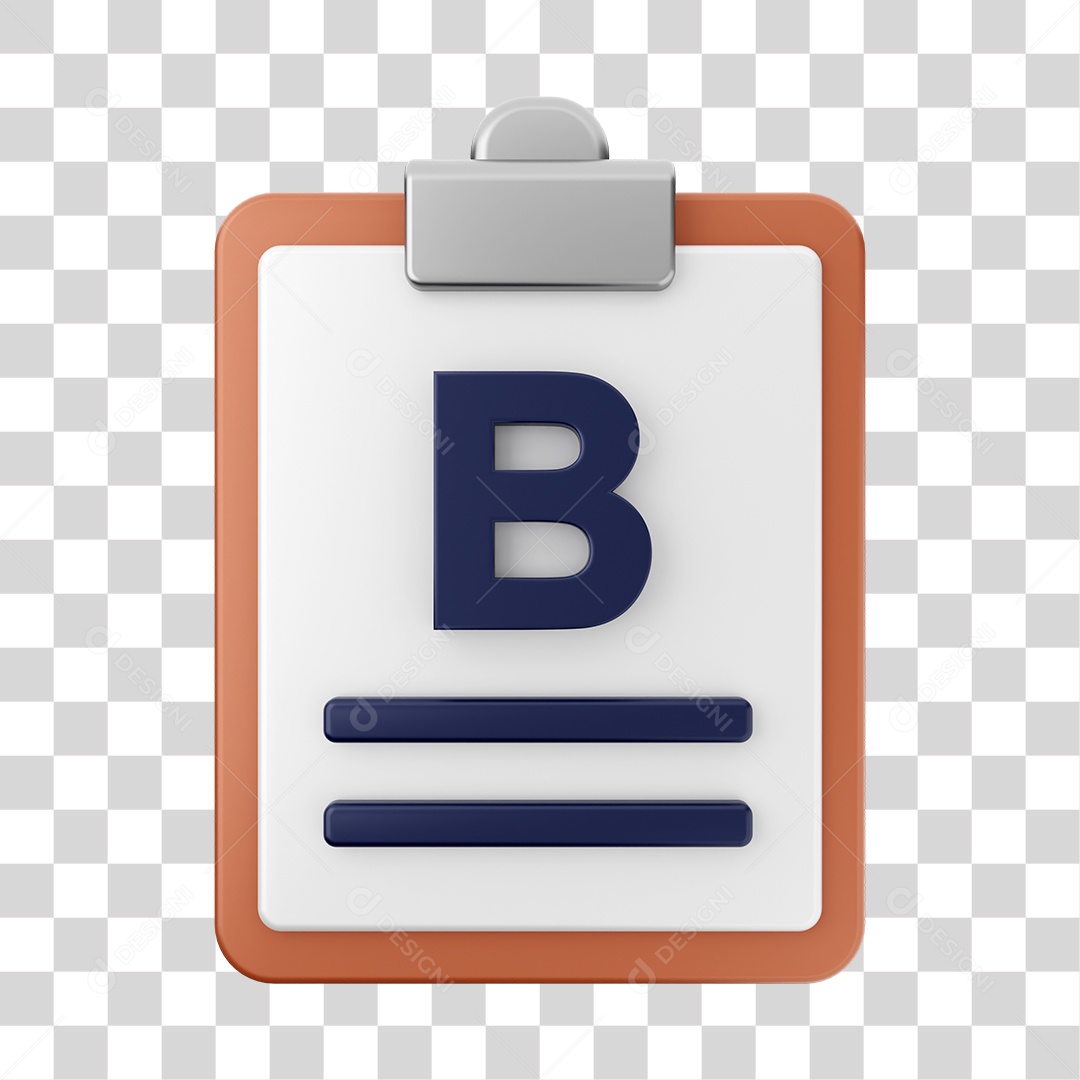 Elemento 3D Arquivo Relatório para Composição PNG Transparente