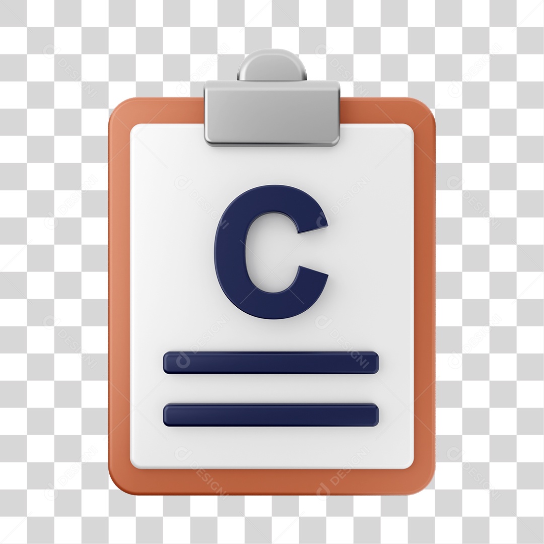 Elemento 3D Arquivo Relatório para Composição PNG Transparente