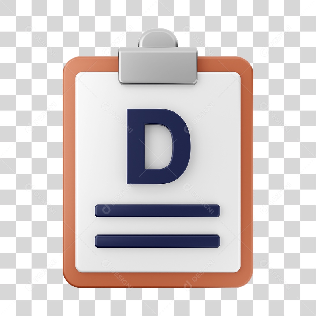 Elemento 3D Arquivo Relatório para Composição PNG Transparente