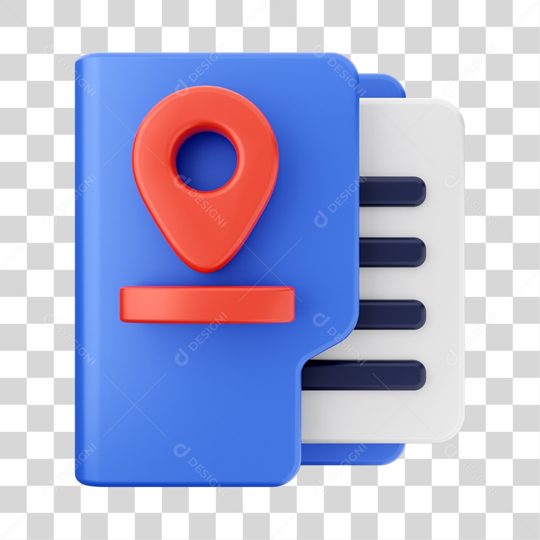 Elemento 3D Pasta de Arquivo para Composição PNG Transparente