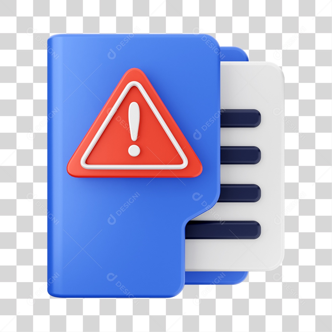 Elemento 3D Pasta de Arquivo para Composição PNG Transparente