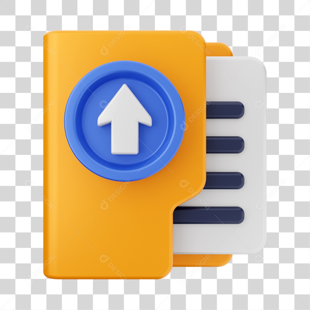 Elemento 3D Pasta de Arquivo para Composição PNG Transparente