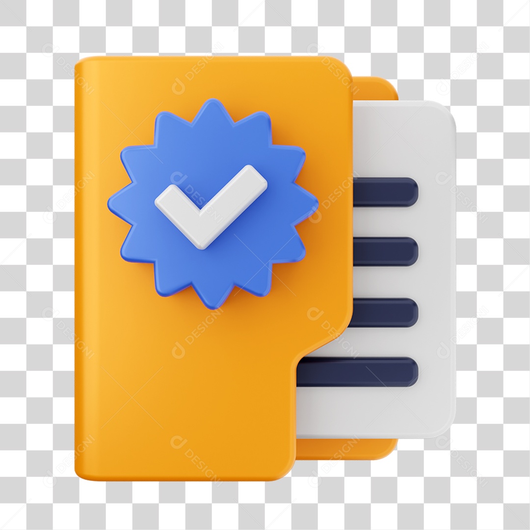 Elemento 3D Pasta de Arquivo para Composição PNG Transparente