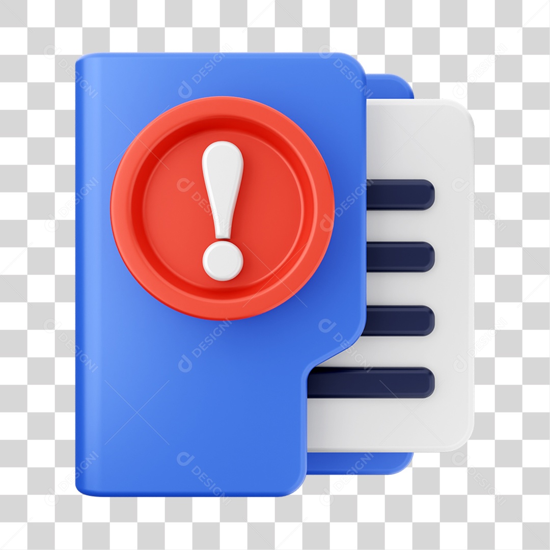 Elemento 3D Pasta de Arquivo para Composição PNG Transparente