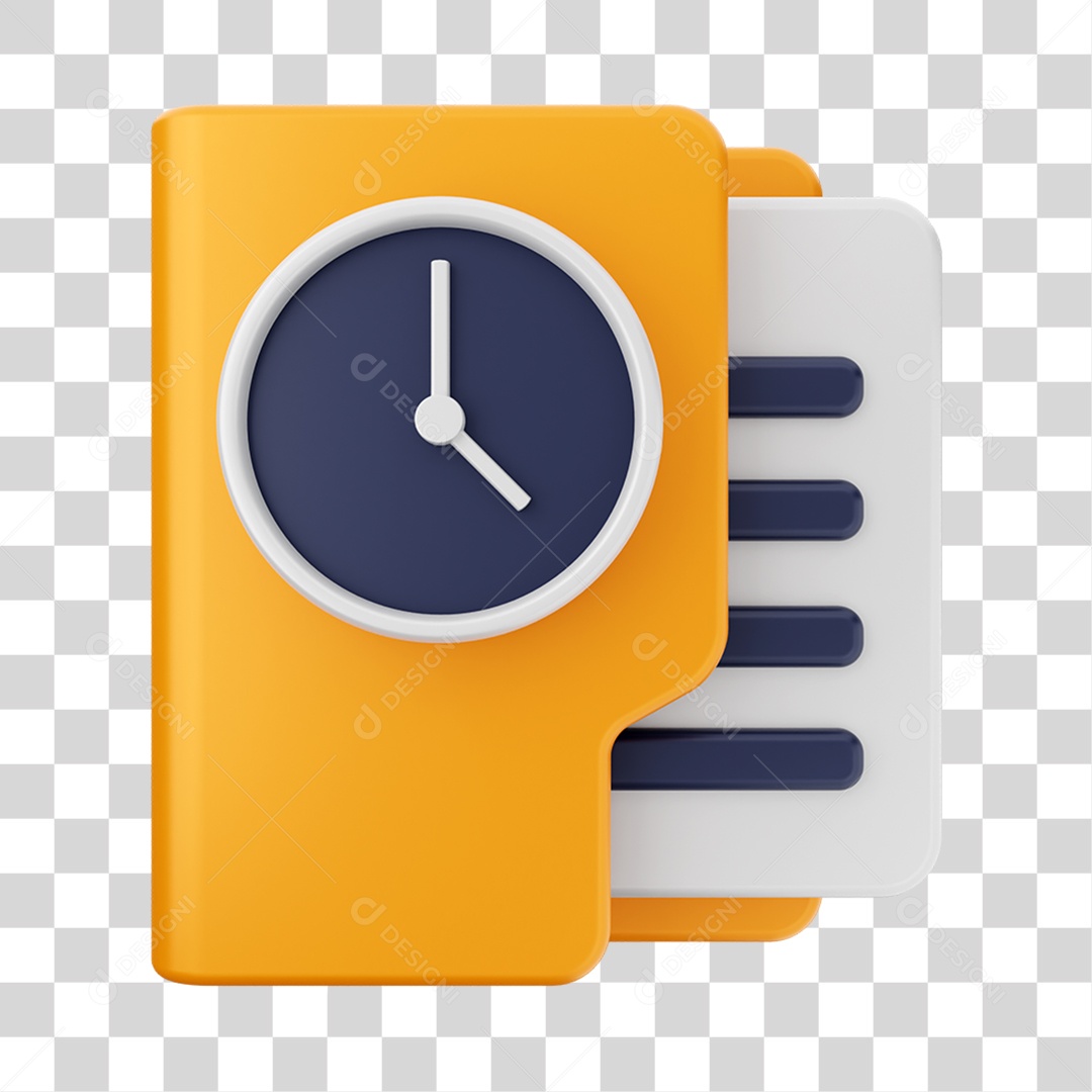 Elemento 3D Pasta de Arquivo para Composição PNG Transparente