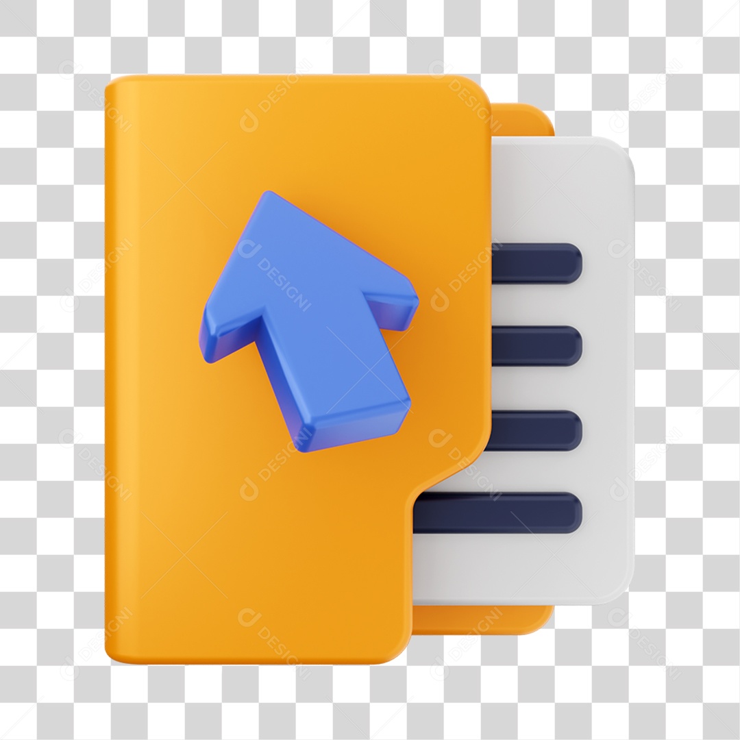 Elemento 3D Pasta de Arquivo para Composição PNG Transparente