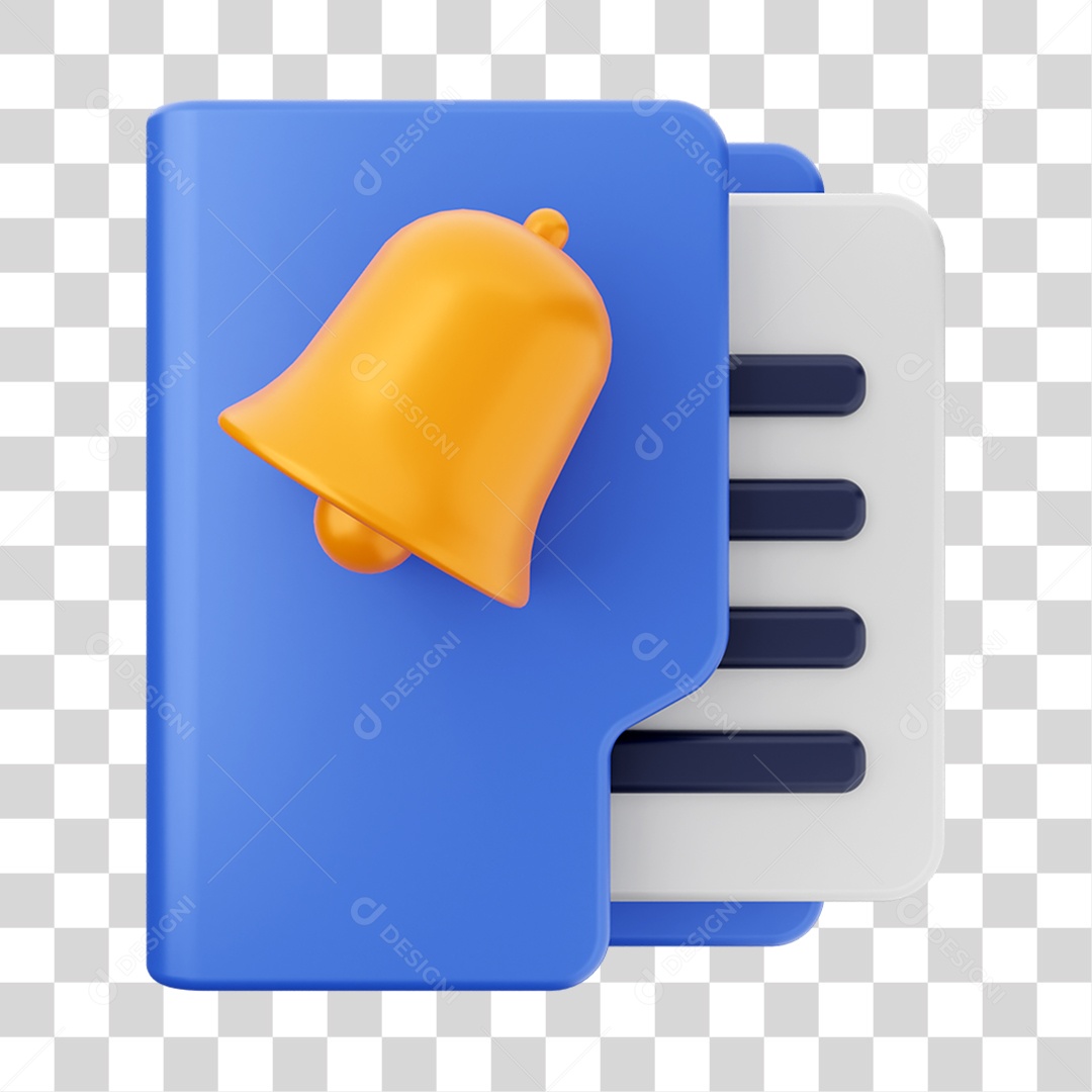 Elemento 3D Pasta de Arquivo para Composição PNG Transparente